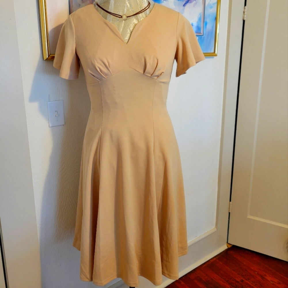 Dress, fitted, flutter sleeve, XL, twirl type.